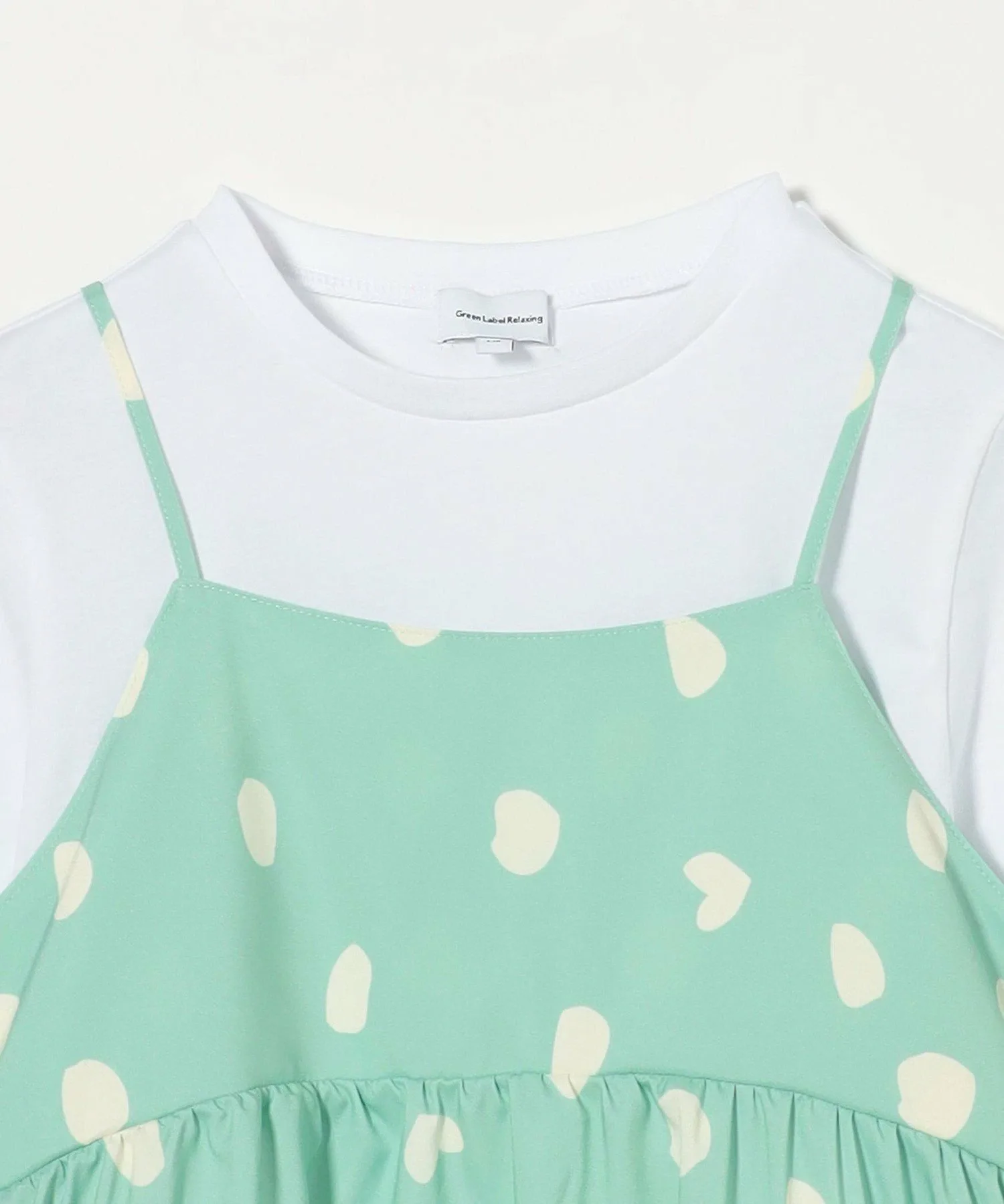 Комплект из футболки и платья-комбинации / Детский 100-130 см United Arrows Green Label Relaxing, LIME — фото 3