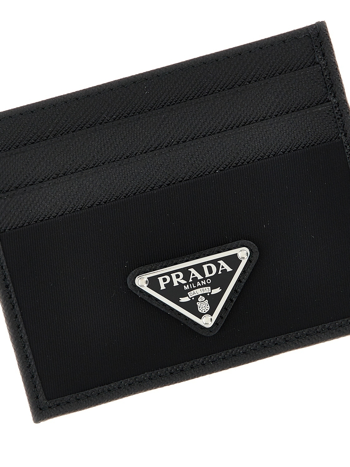 Кардхолдер из Re-Nylon с отделкой Saffiano Prada, черный — фото 3