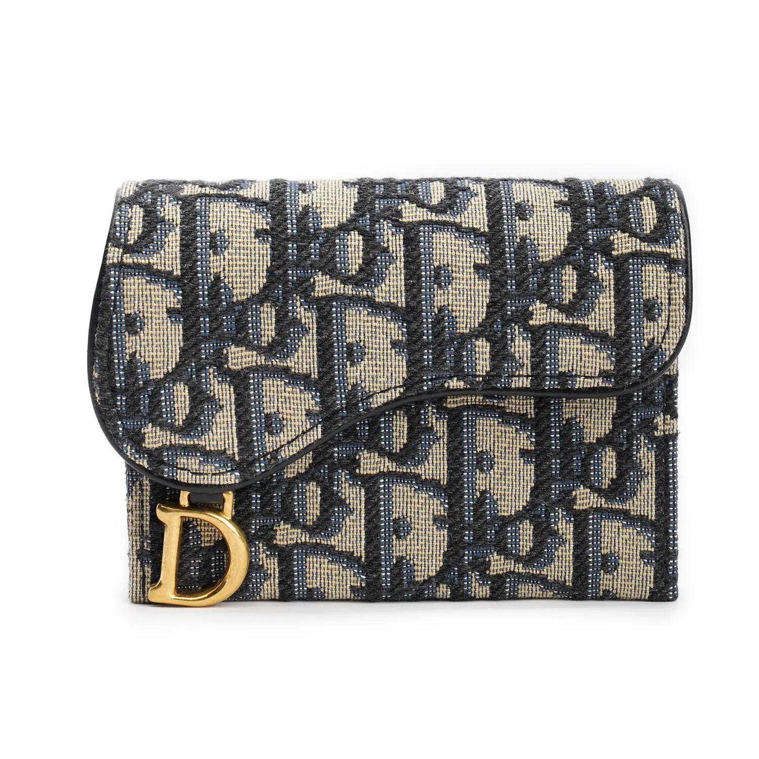 

DIOR Сумка холщовая седельная Кошелек седельный Кошелек для монет Держатель для карт джинсовый синий женский