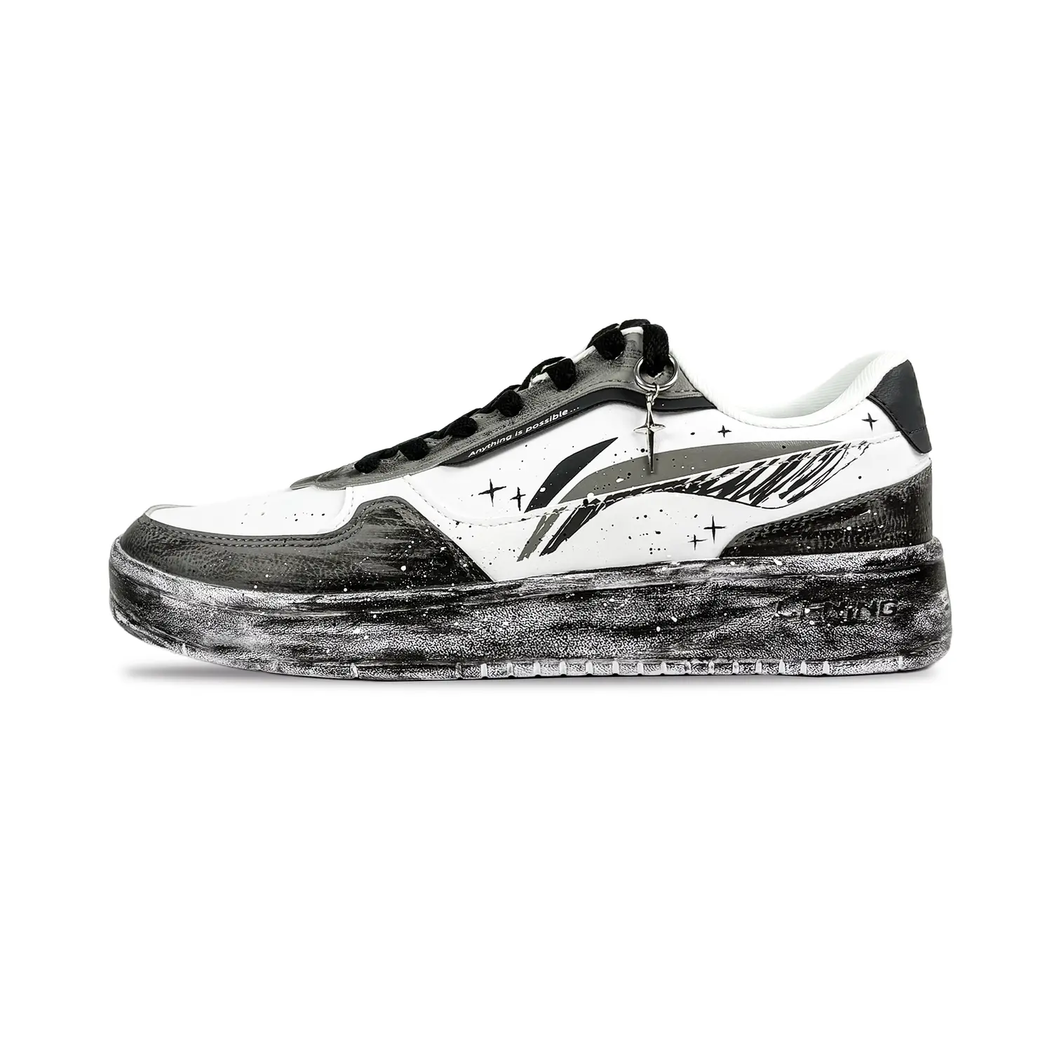 

LINING ЛиНинг Дуда Амортизирующие, Износостойкие Низкие Скейтборд Кроссовки Мужские Белый Черный Серый - Белый Черный Серый, цвет White Black Gray