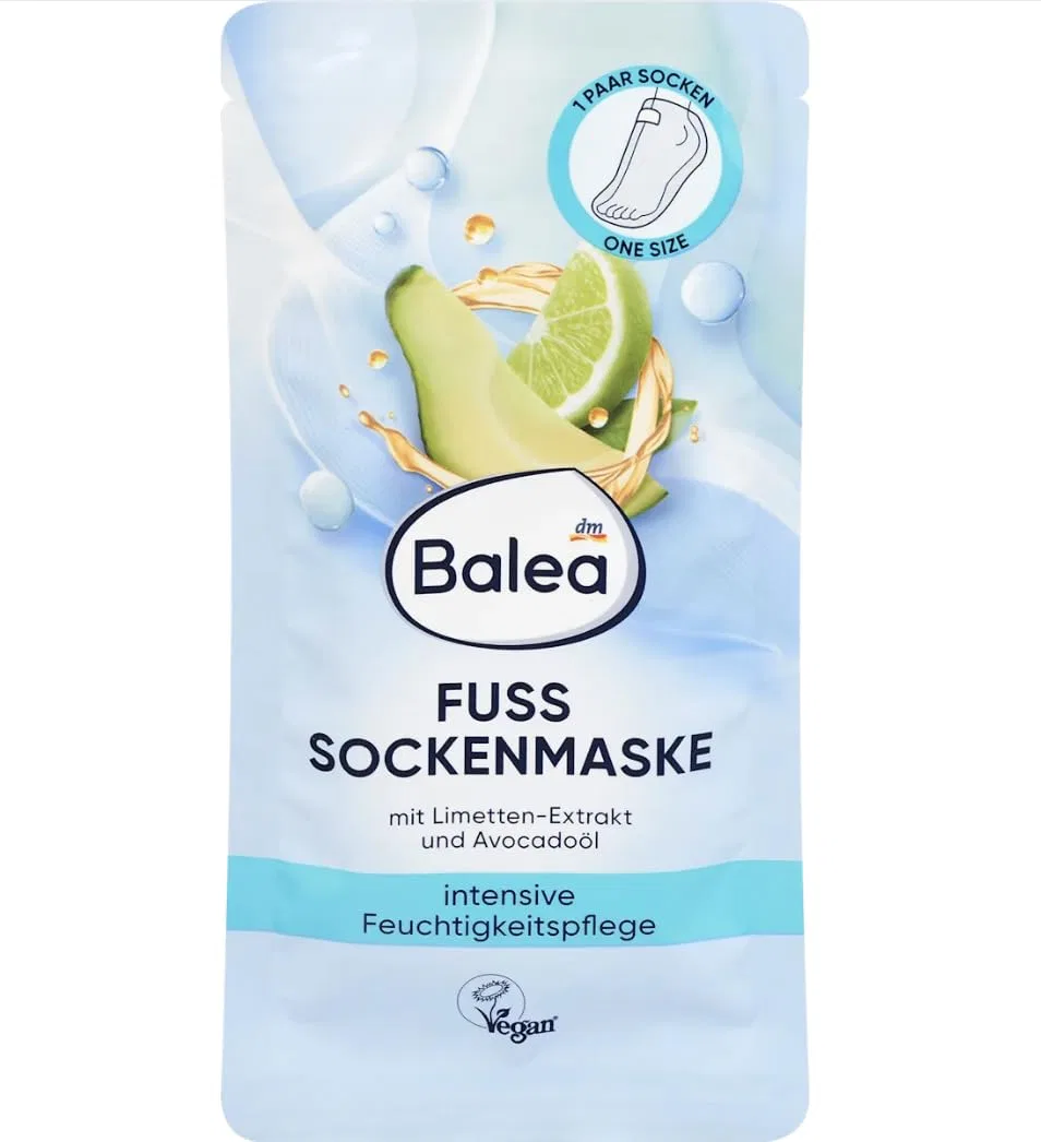 Маска-носки для ног Balea с экстрактом лайма и маслом авокадо Balea