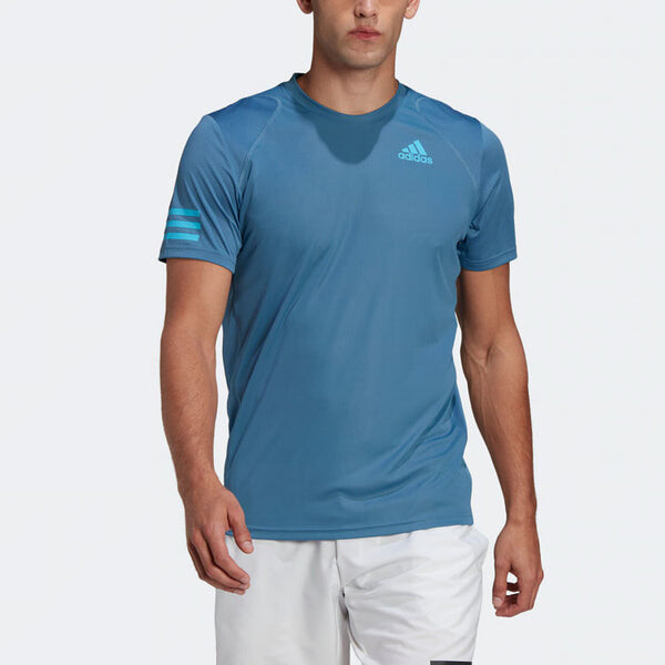 Футболка Men's adidas Casual Breathable Solid Color Tennis Sports Short Sleeve Blue T-Shirt, мультиколор — фото 2