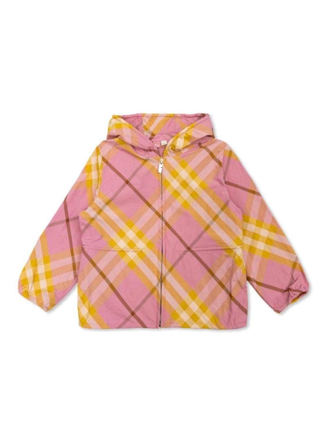 

Burberry Kids клетчатая куртка с капюшоном, розовый