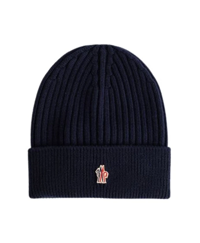 

Шерстяная шапка в рубчик Moncler, синий