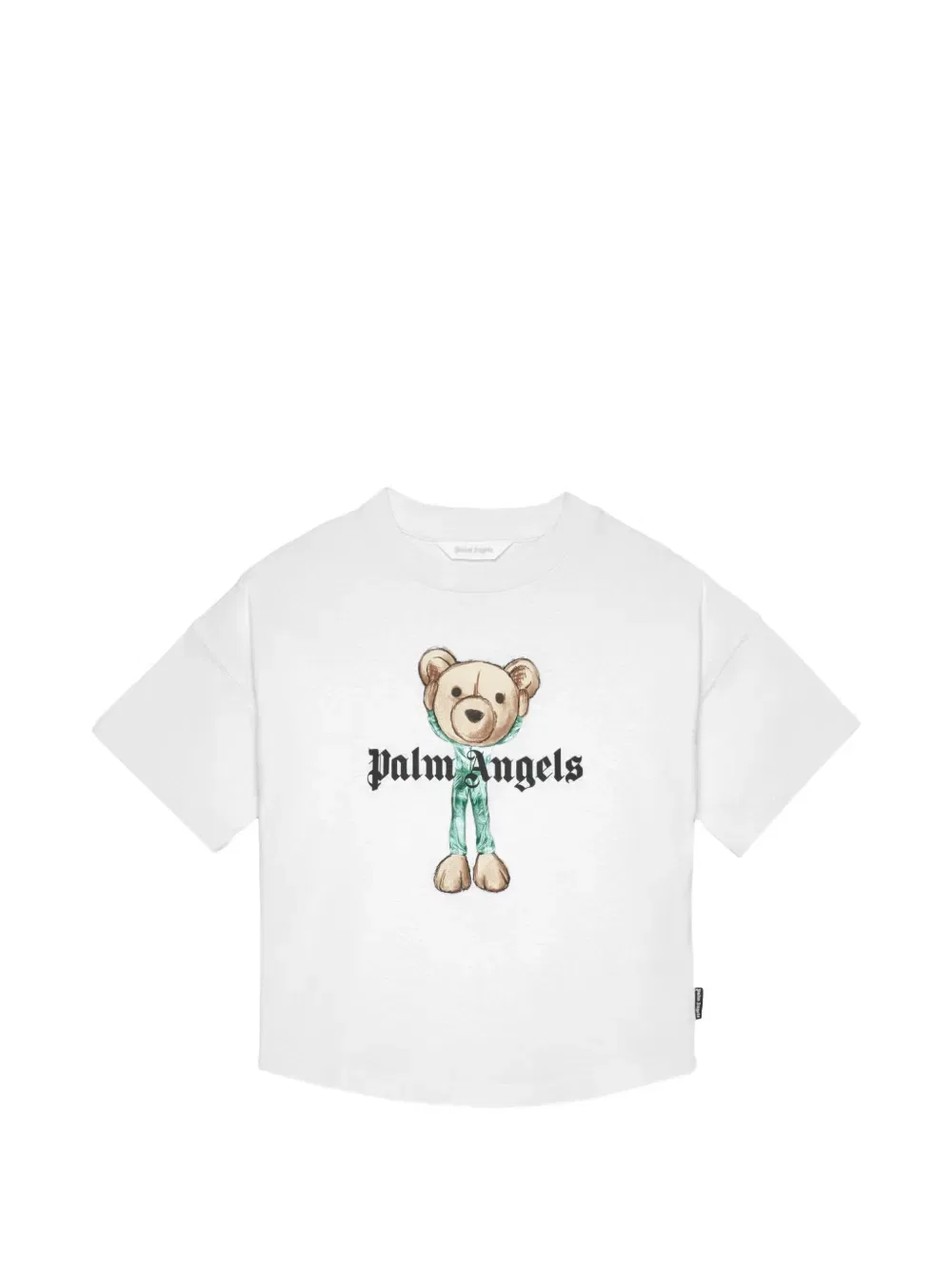 Футболка с изображением медведя Palm Angels Kids, белый