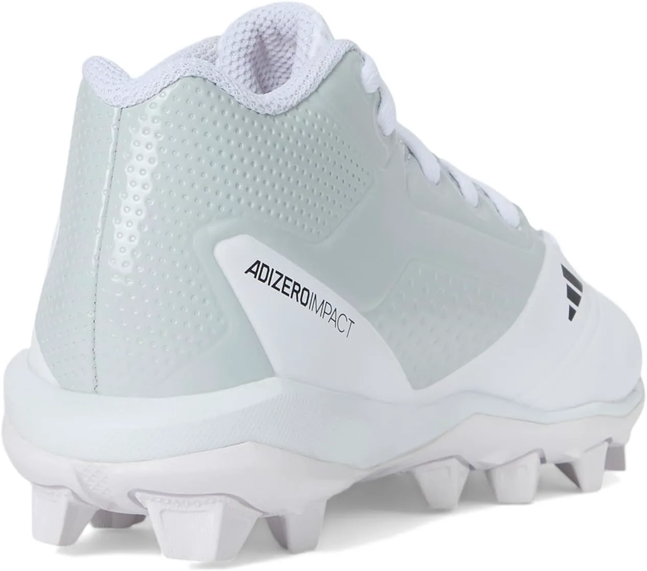 Бейсбольные кроссовки Adidas Adizero Impact для мальчиков (малыши/маленькие дети/старшие дети), белый/черный/светло-серый — фото 3