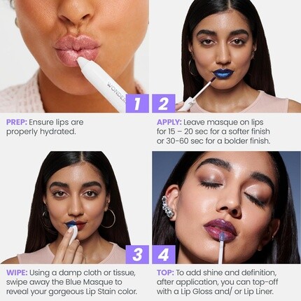 Wonder Blading One Step Lip Stain Masque Стойкая маска-тинт для губ Stain & Go Lip Tint Матовая водостойкая формула Маска Hayley Wonderskin — фото 3