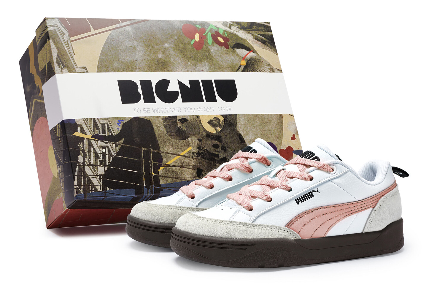 

Кроссовки Puma Park Lifestyle Skateboarding Shoes Unisex Low-top Grey/flesh Pink, цвет White ash meat powder