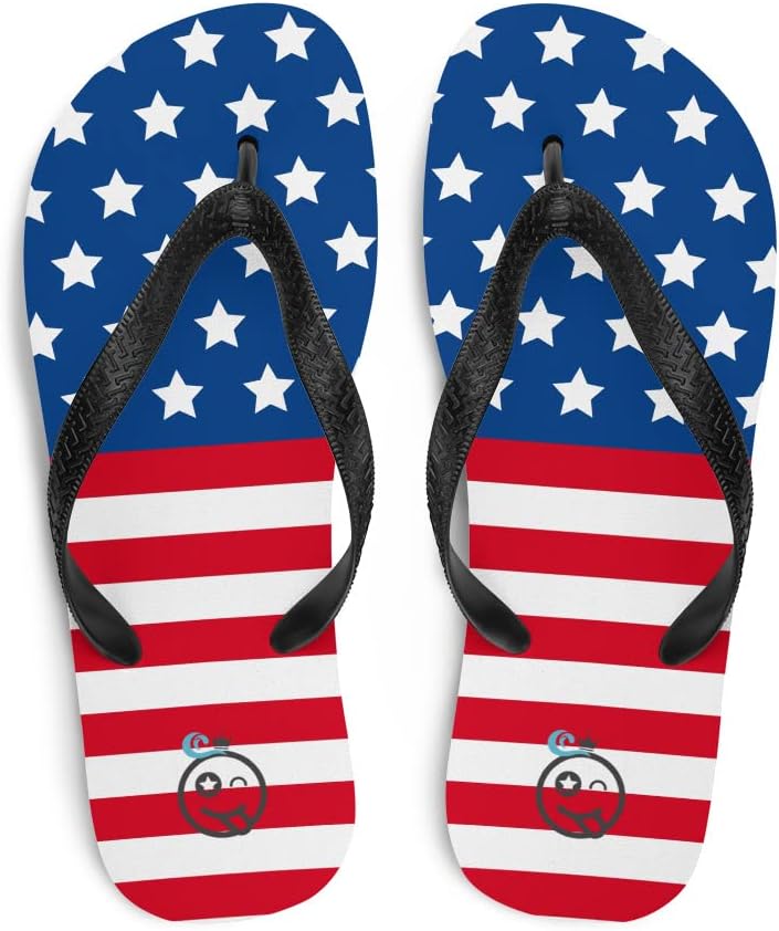 

Шлепанцы «Американская пляжная вечеринка» в стиле американского флага Wink And Wild, белый