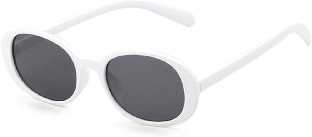 

Роскошные маленькие овальные солнцезащитные очки для женщин и мужчин, классический ретро-стиль, защита от УФ-излучения UV400, для летних путешествий и вождения VVTWSSW, White Gray