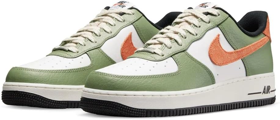 Мужские кроссовки Nike Air Force 1, белый/зеленый/оранжевый — фото 3