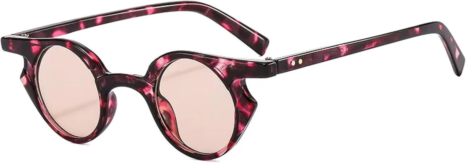 

Модные женские солнцезащитные очки в стиле ретро с заклепками, мужские панк-солнцезащитные очки с защитой от УФ-излучения UV400 TOIPASTN, Pattern Champagne