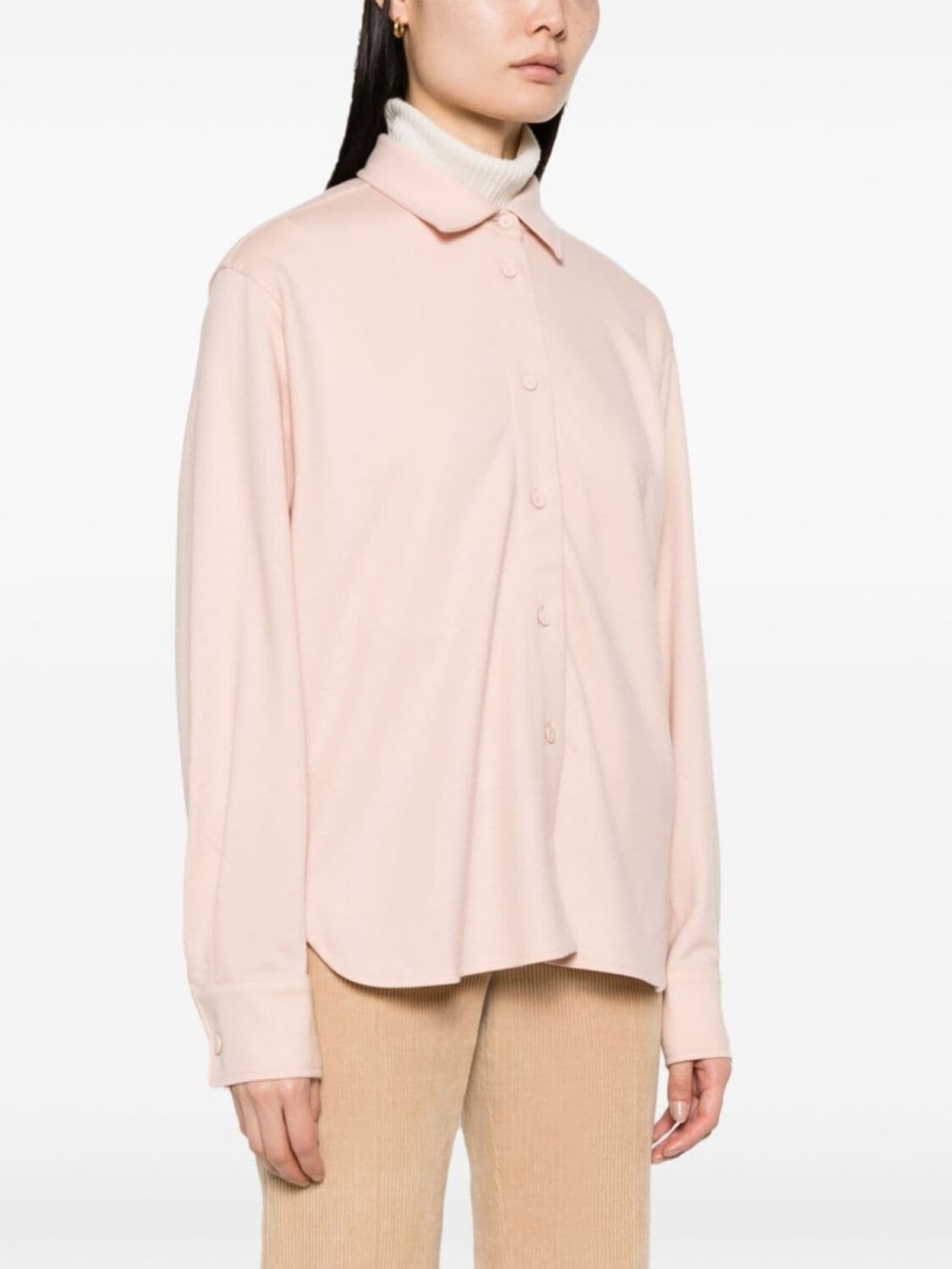 Max Mara рубашка из вирджинской шерсти с длинными рукавами, розовый — фото 2