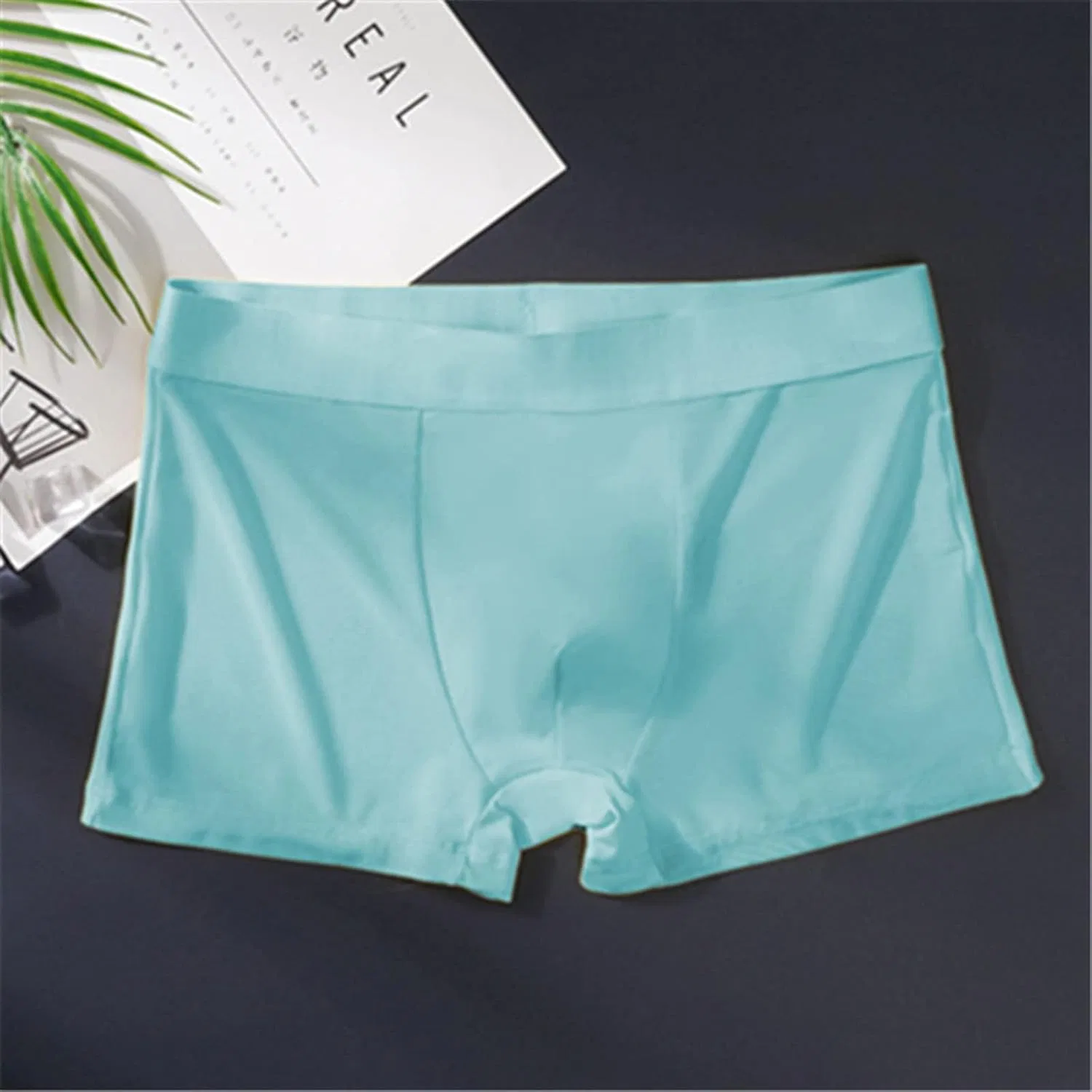 Боксеры шелковые, светло-синий — фото 2