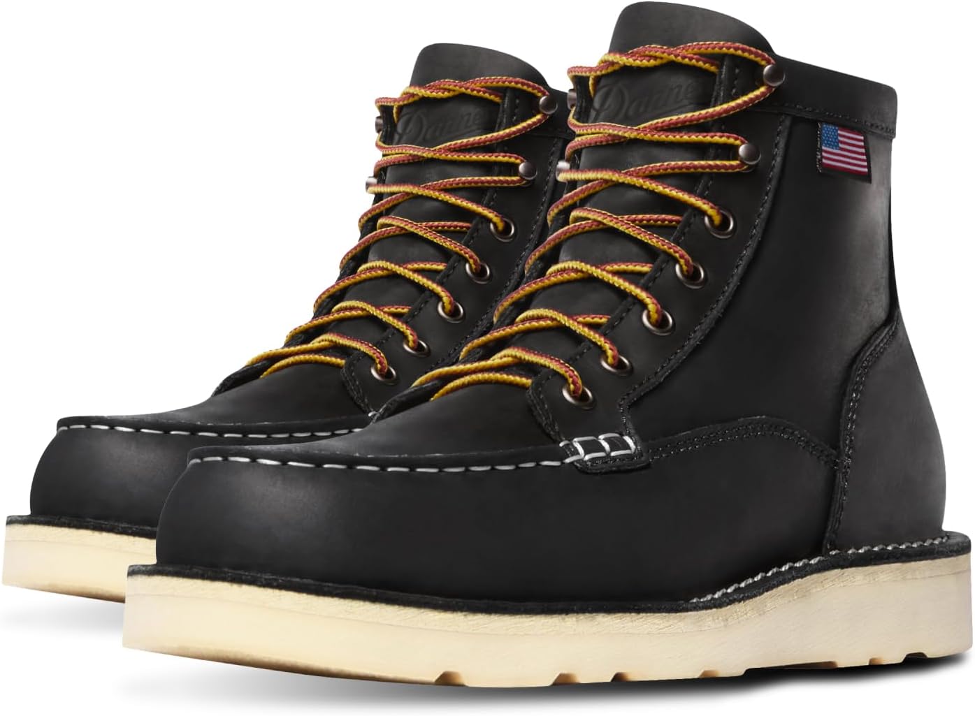 

Мужские рабочие ботинки Danner 6” Bull Run с мок-то носком - верх из полной кожи с масляной обработкой, противоскользящая подошва клиновидной формы и стелька с трехслойной амортизацией, стойкость к электрическому току (EH), черный