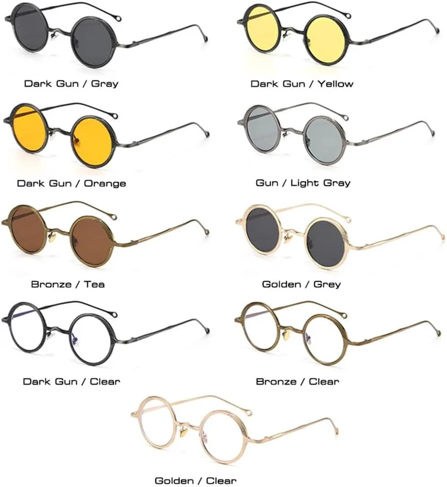 

Овальные солнцезащитные очки в стиле панк, маленькая металлическая оправа, защита от УФ-излучения UV400, для спорта и путешествий UYPTK, Dark Gun Orange