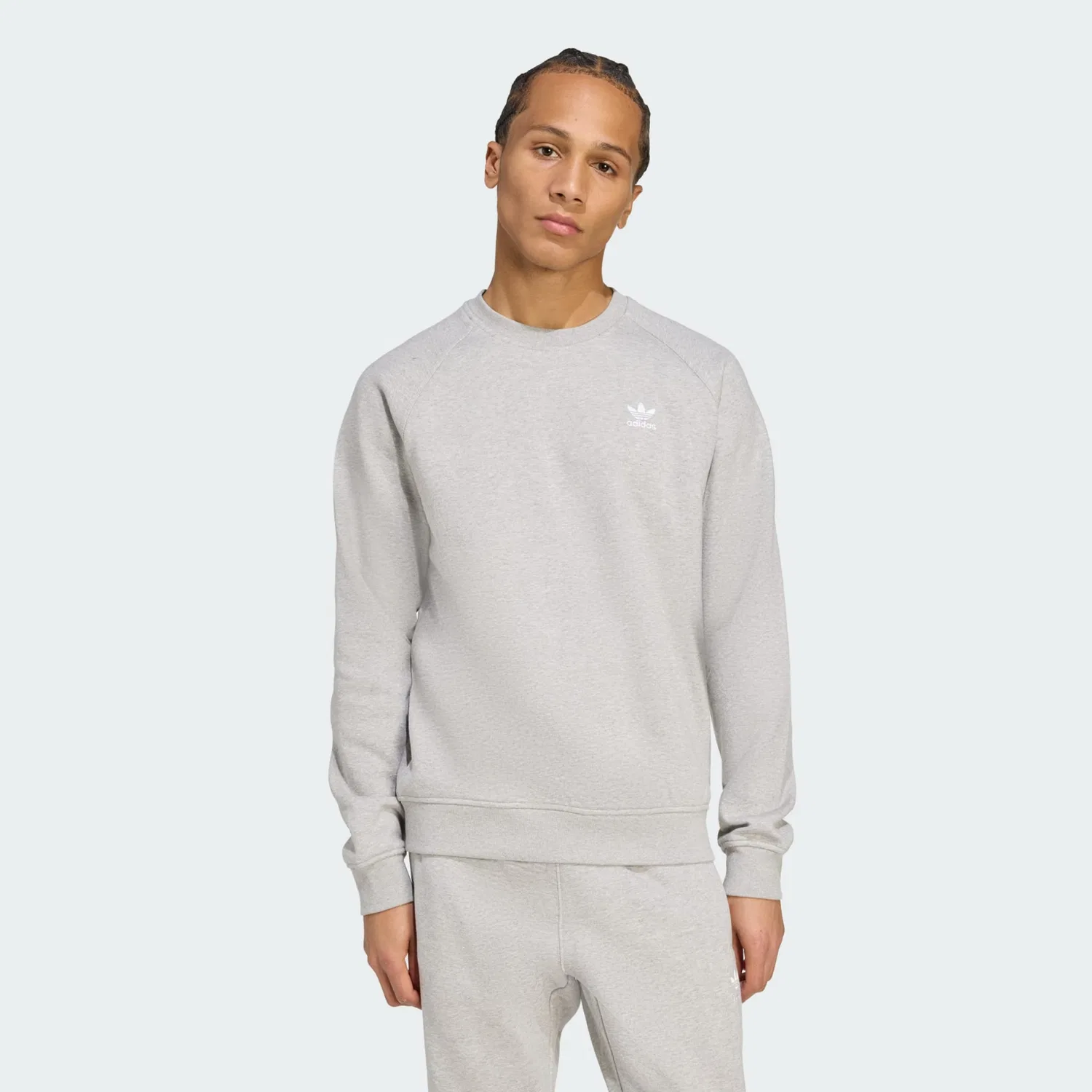 Свитшот Adidas Originals Trefoil Essentials серого цвета — фото 2