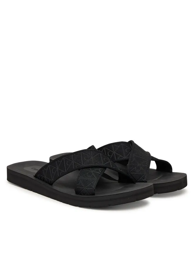 Calvin Klein Черные мюли Ess Diecut Xcross Wb Aop HM0HM02093 — фото 2