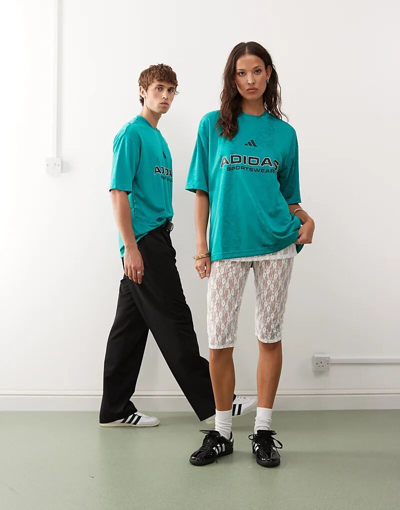Футболка adidas Sportswear Common Goal бирюзового цвета Adidas Originals — фото 2