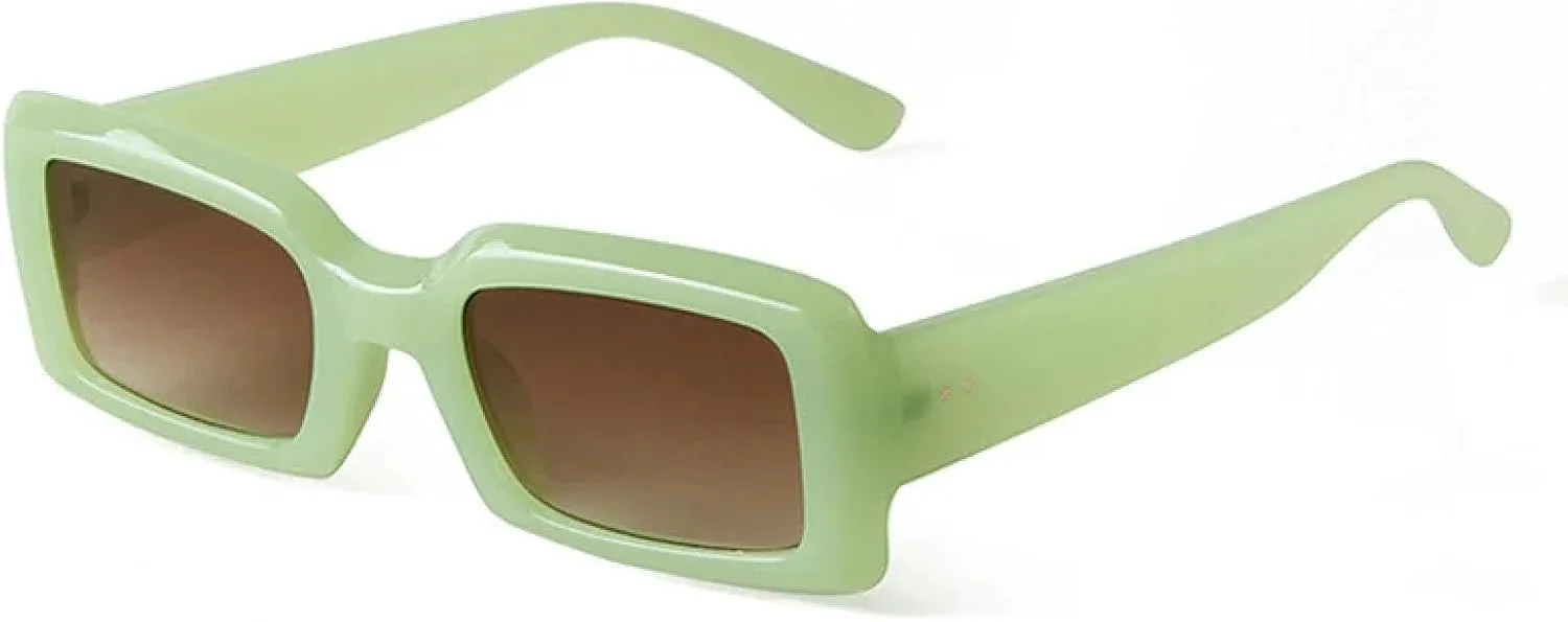 

Популярные модные прямоугольные солнцезащитные очки для женщин в стиле ретро, ​​гелевые, цветные, с защитой от УФ-излучения UV400, для мужчин HHZZYVY, Jelly Green Tea