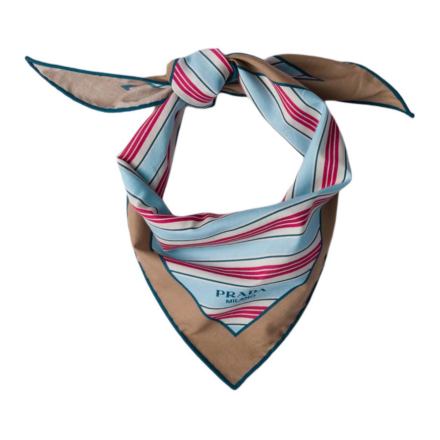 

Prada Хлопково-шелковые шарфы унисекс, Star Realm Blue