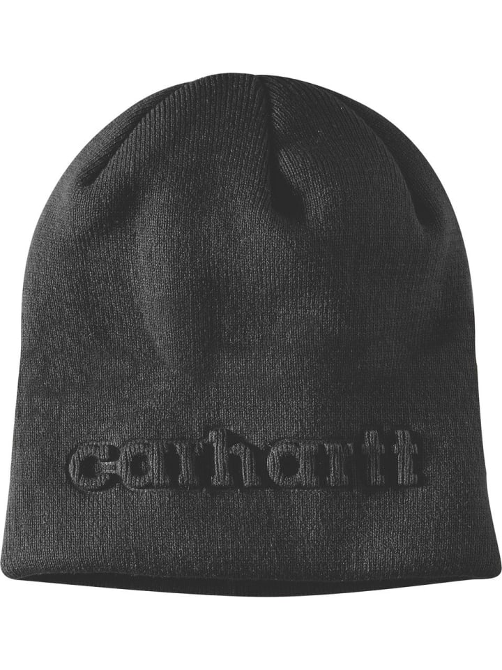 

CARHARTT Вязаная шапка с рельефным рисунком, черного цвета