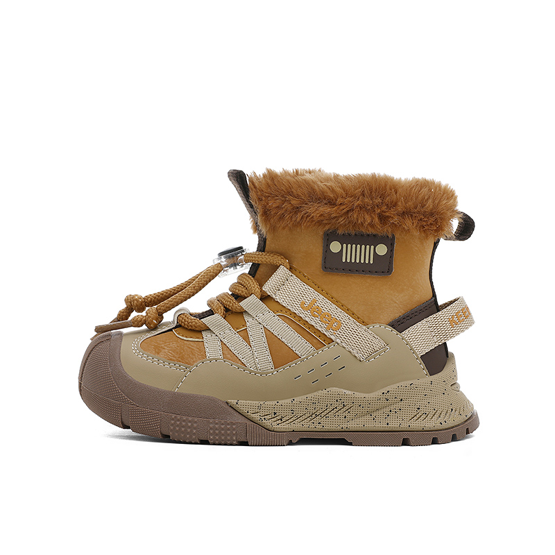 

Термостойкие противоскользящие противоударные высокие детские зимние сапоги Kids' Jeep, yadan коричневый-northern thick cotton shoes