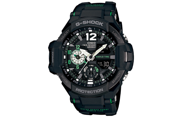 

CASIO Часы Men MASTER OF G-AIR Series Black Watch GA-1100-1A3ER