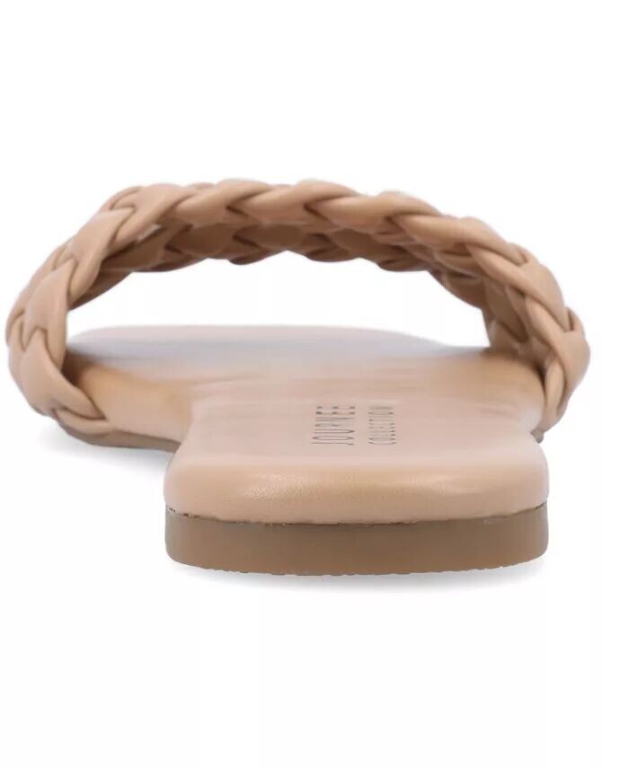 Женские сандалии Sawyerr Wide Width Braided Square Toe Journee Collection, коричневый/бежевый — фото 3