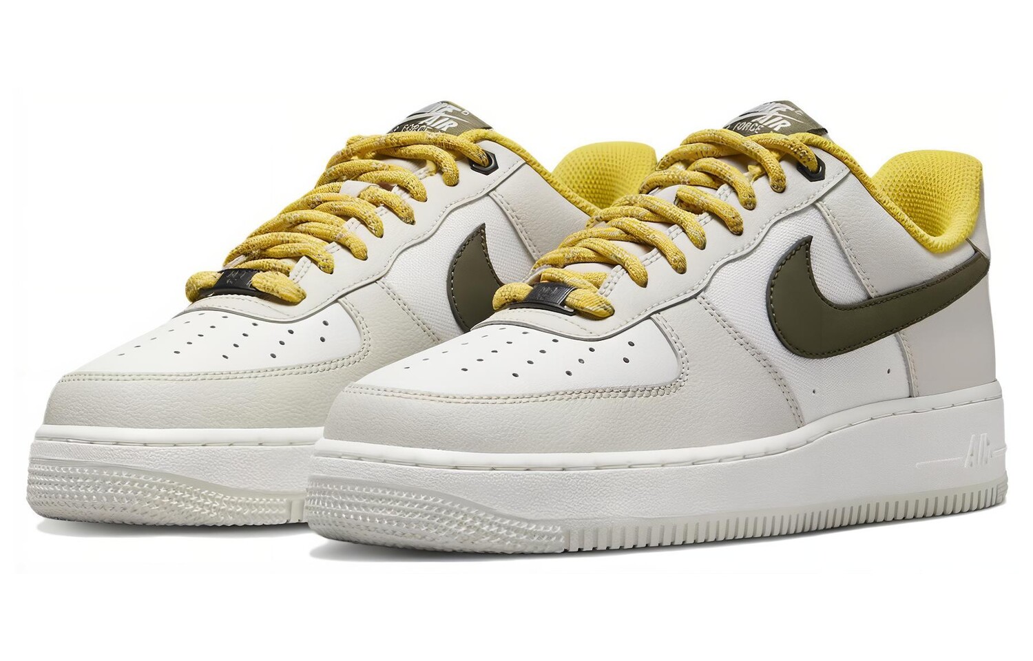 Мужские кроссовки для скейтбординга Nike Air Force 1 Low, Белый/Зеленый — фото 3