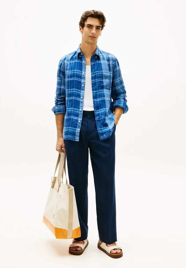 Рубашка в клетку «мадрас» стандартного кроя Tommy Hilfiger, Brisk Blue Check — фото 2