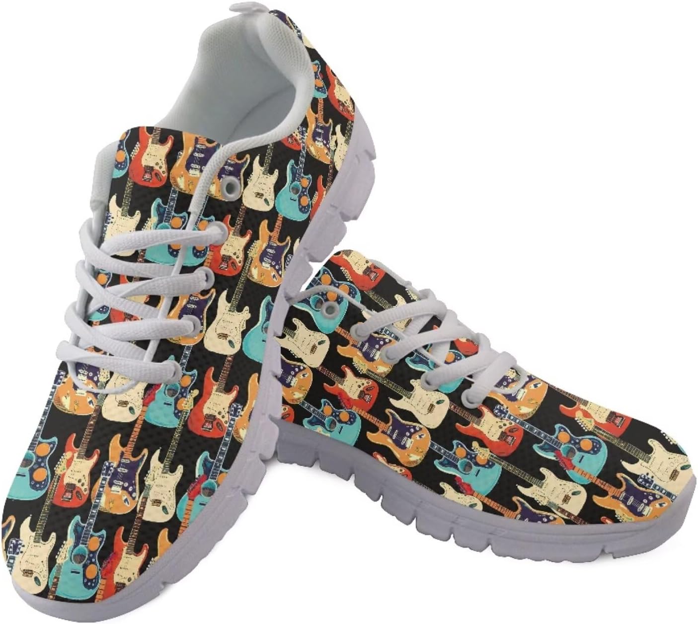 

Мужские повседневные кроссовки PinUp Angel из легкой дышащей сетчатой ткани для работы, путешествий и повседневных дел, Cartoon Guitar