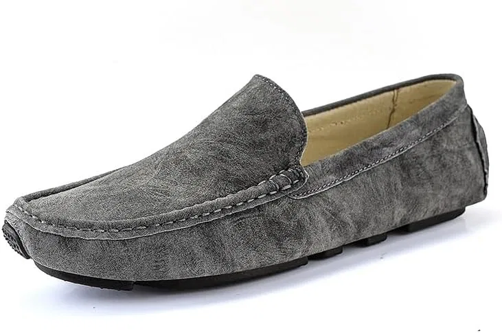 Мужские лоферы, кожаные, Anti-Slip, серый SayfuR