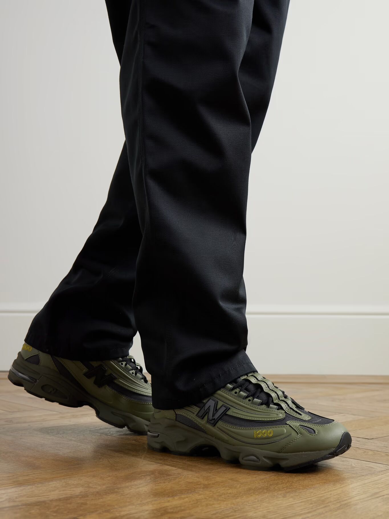 Кроссовки M1000 из вышитой искусственной кожи и сетки NEW BALANCE, зеленый — фото 4