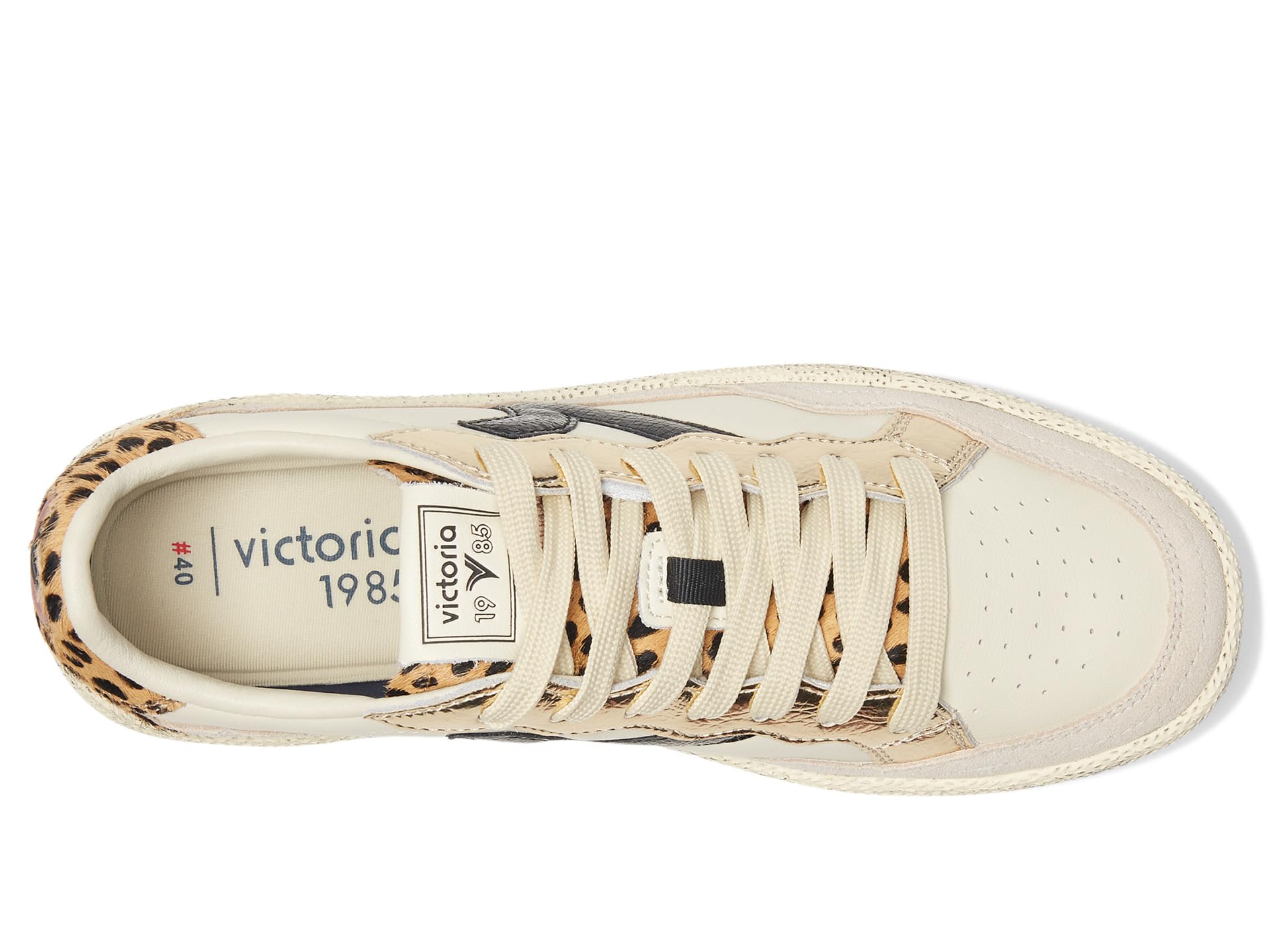 Кроссовки victoria Smash Leather Metallic And Animal, цвет Crema — фото 2