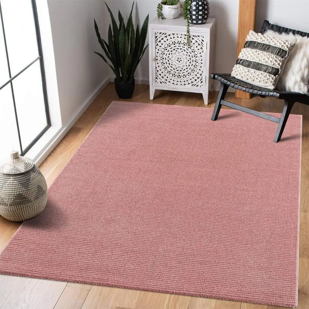 

Ковер Carpet City "Fancy", прямоугольный, короткий ворс, однотонный, 3D-эффект, полосатый вид 160х230 см, цвет rosé