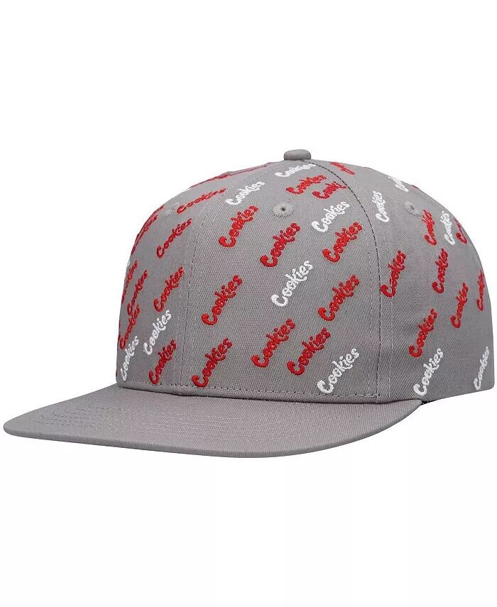 

Мужская серая шляпа Snapback с тройным лучом и сплошным принтом Cookies, серый