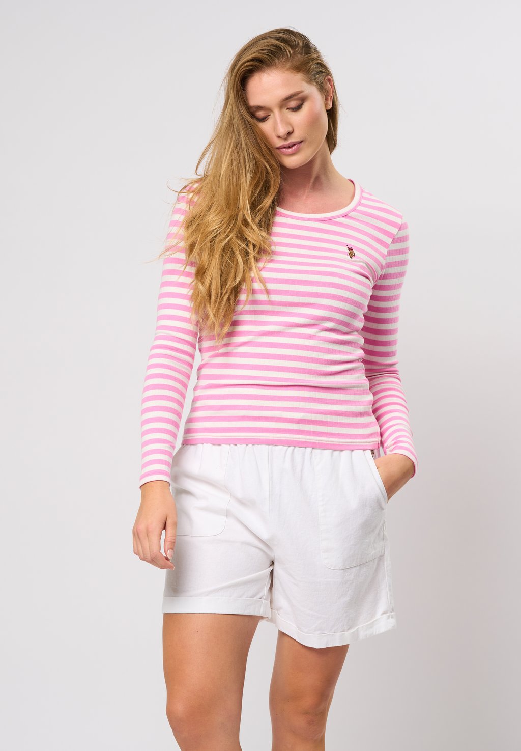 

Топ с длинными рукавами CHANETT U.S. Polo Assn., розовый