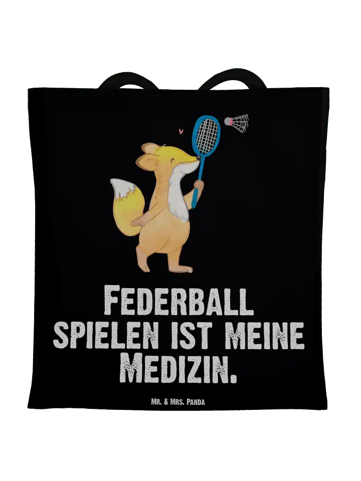 

Сумка для переноски Mr & Mrs Panda Fuchs Federball spielen, черный