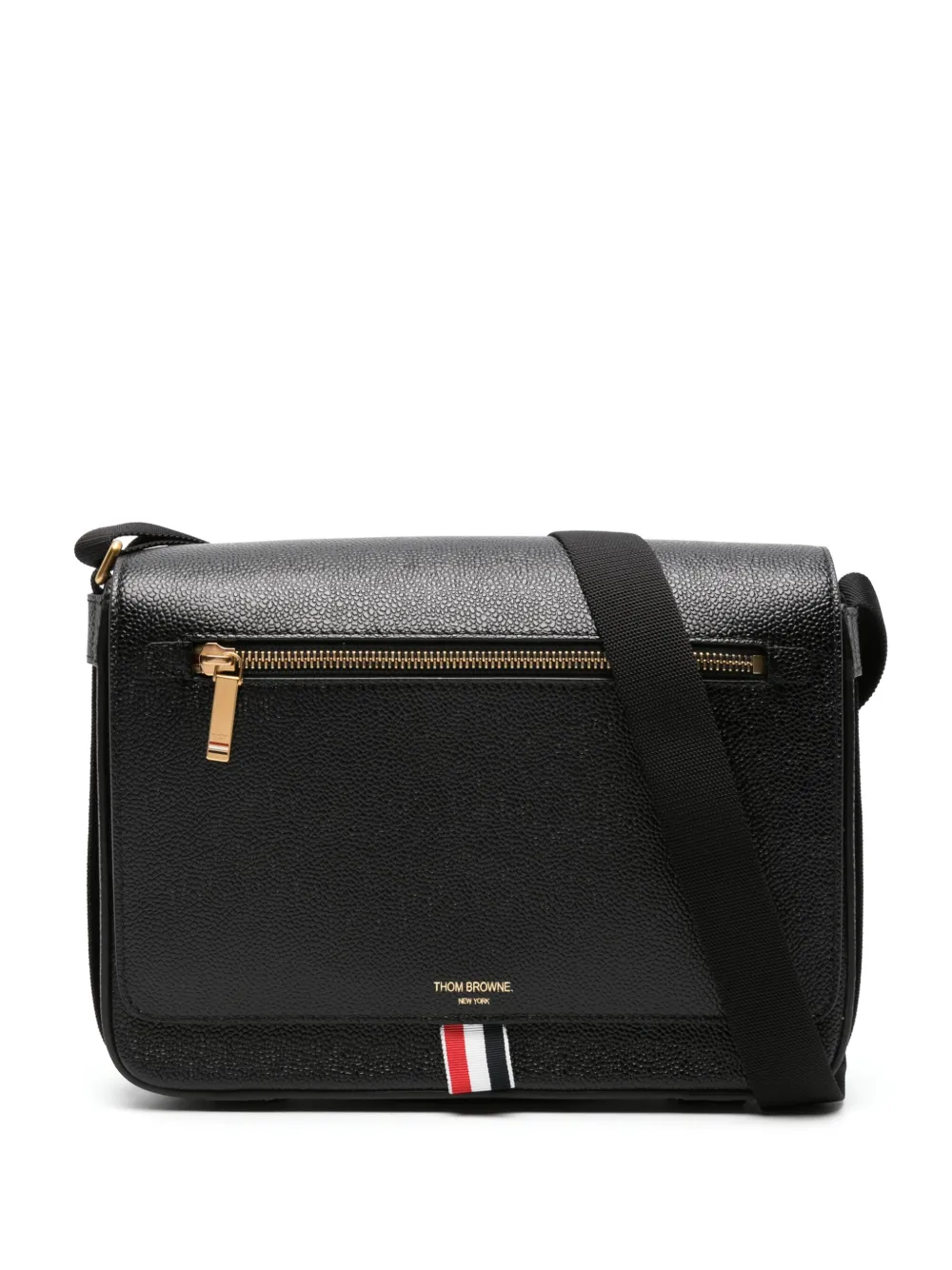 

Сумка-мессенджер с логотипом THOM BROWNE, черный