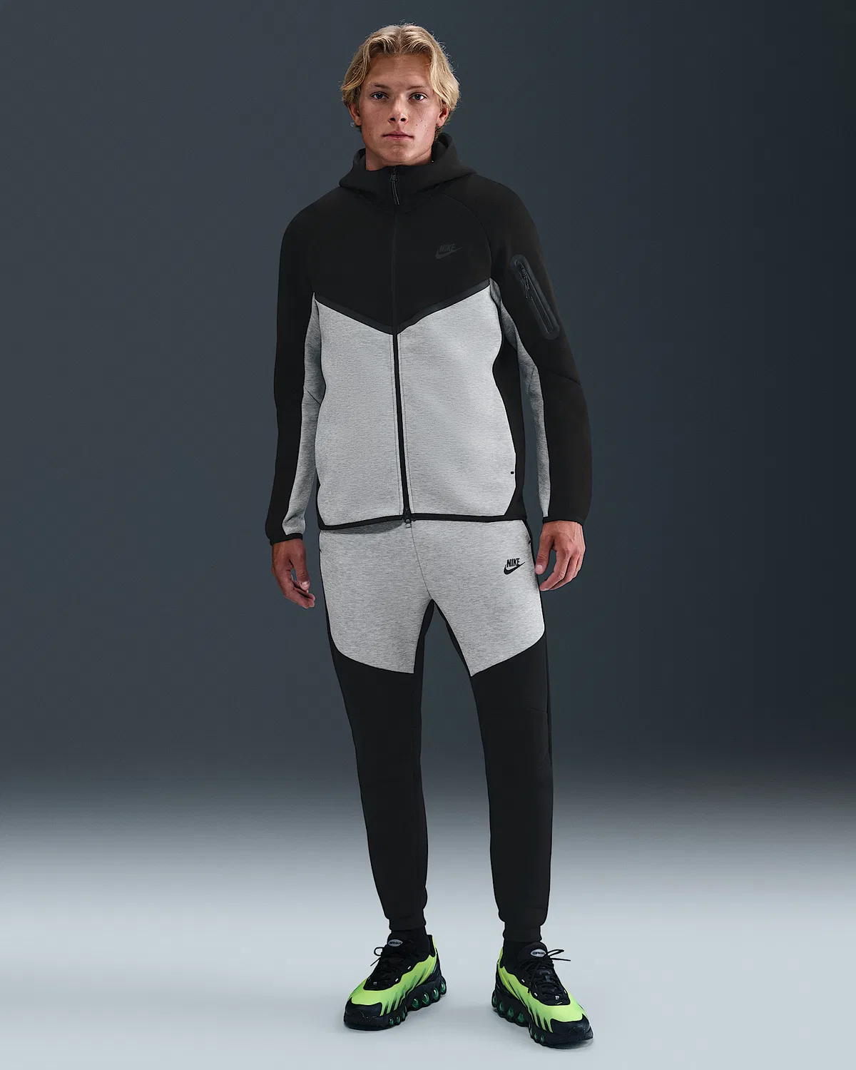 Мужские флисовые джоггеры Nike Tech, Black/Dark Grey Heather/Black