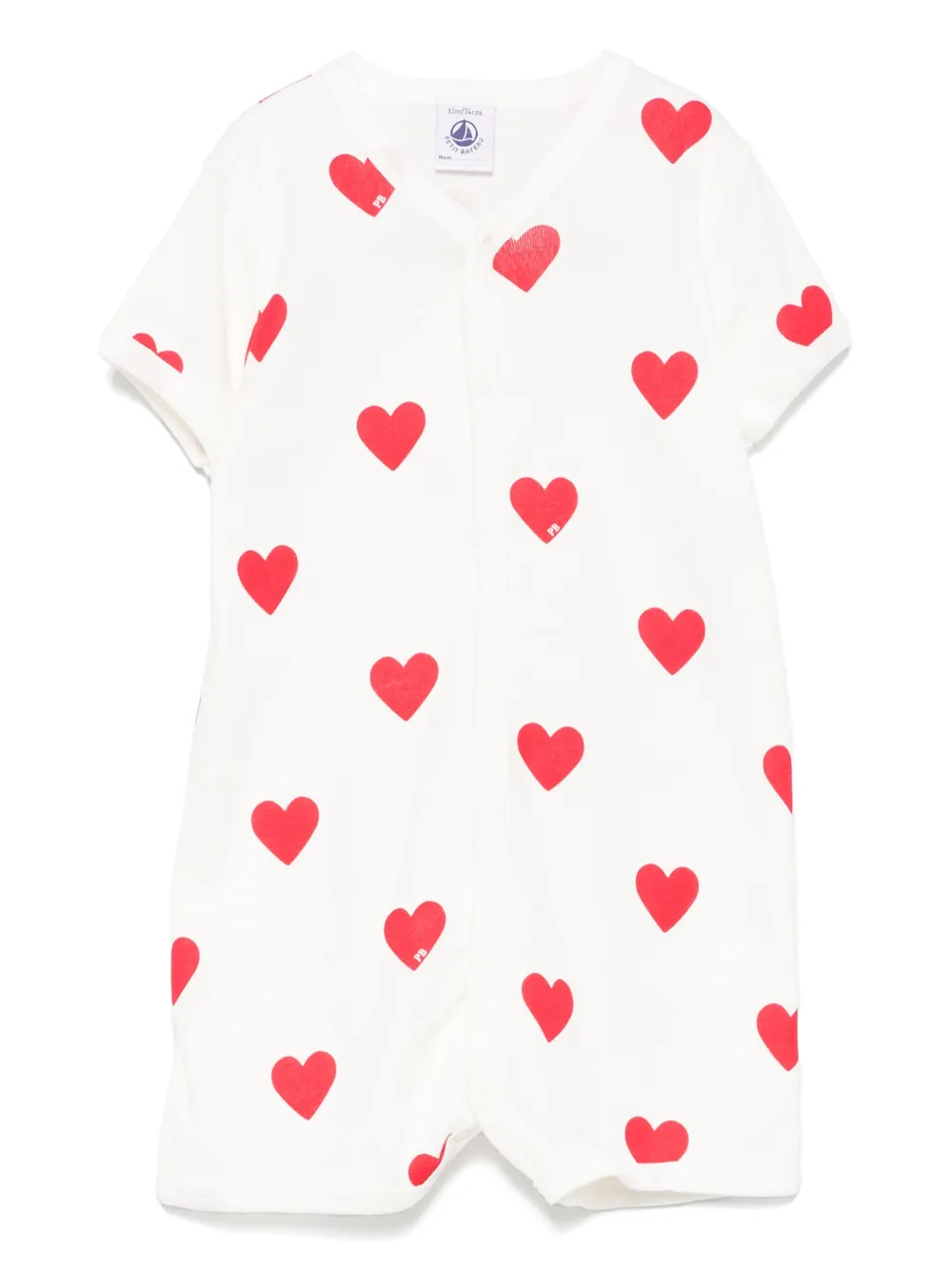 Короткий комбинезон с принтом Petit Bateau, белый