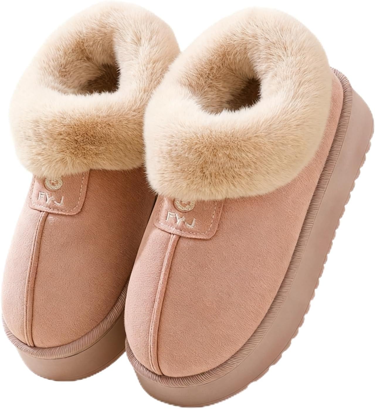 

Зимние сапоги на платформе ZICKYO для женщин и мужчин, пушистые тапочки, мягкие мини-сапоги с стелькой из пены с эффектом памяти, унисекс, теплые зимние сабо из искусственного меха, мюли, розовый