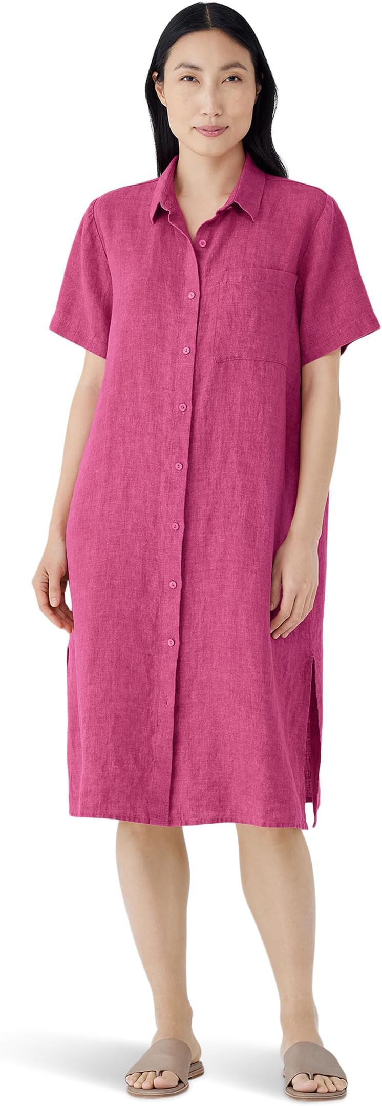 

Платье Eileen Fisher Classic Collar Shirt Dress, цвет Geranium