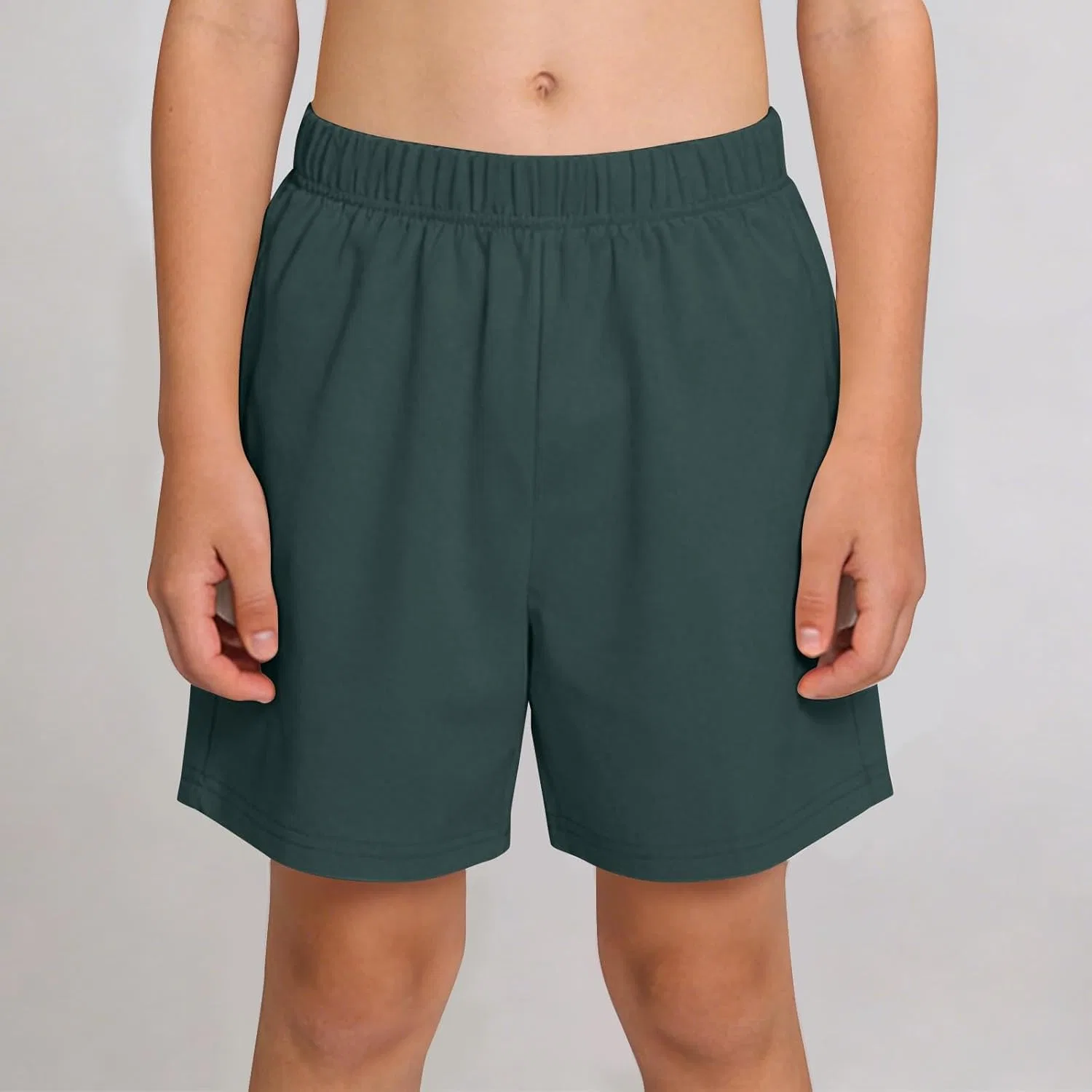 Шорты компрессионные детские Cotton Athletic с карманами, Zzalalana, Army Green — фото 2