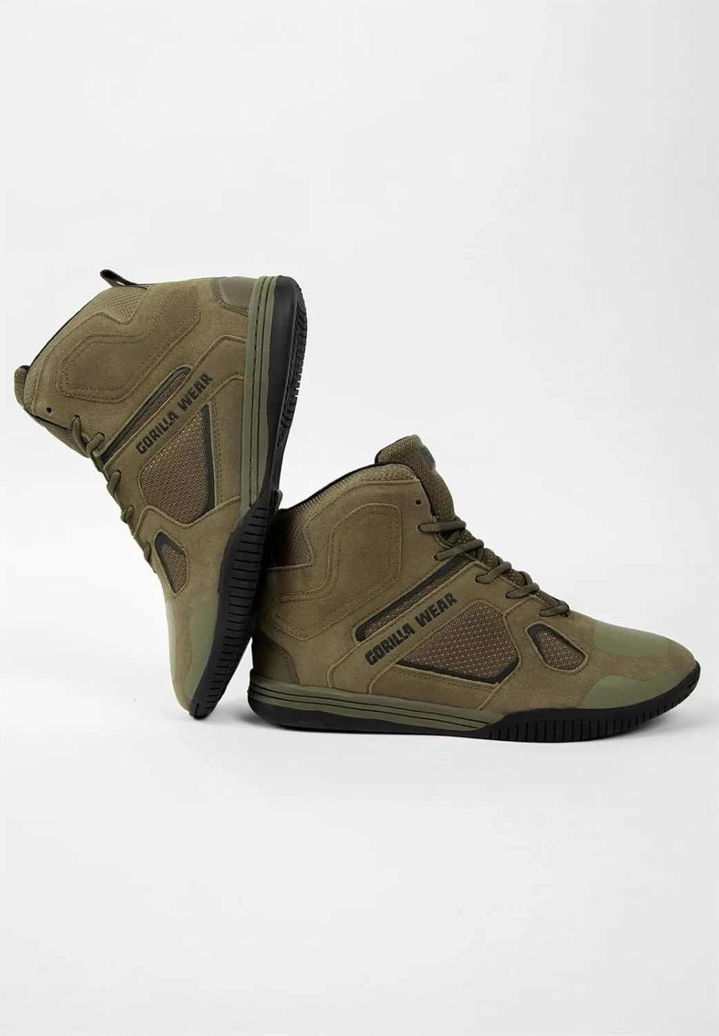 Кроссовки для бодибилдинга Gorilla Wear Troy High Tops - черно-серые - спортивные, повседневные, для тренировок, с логотипом, удобные, с очень прочной фиксацией, для мужчин — фото 4