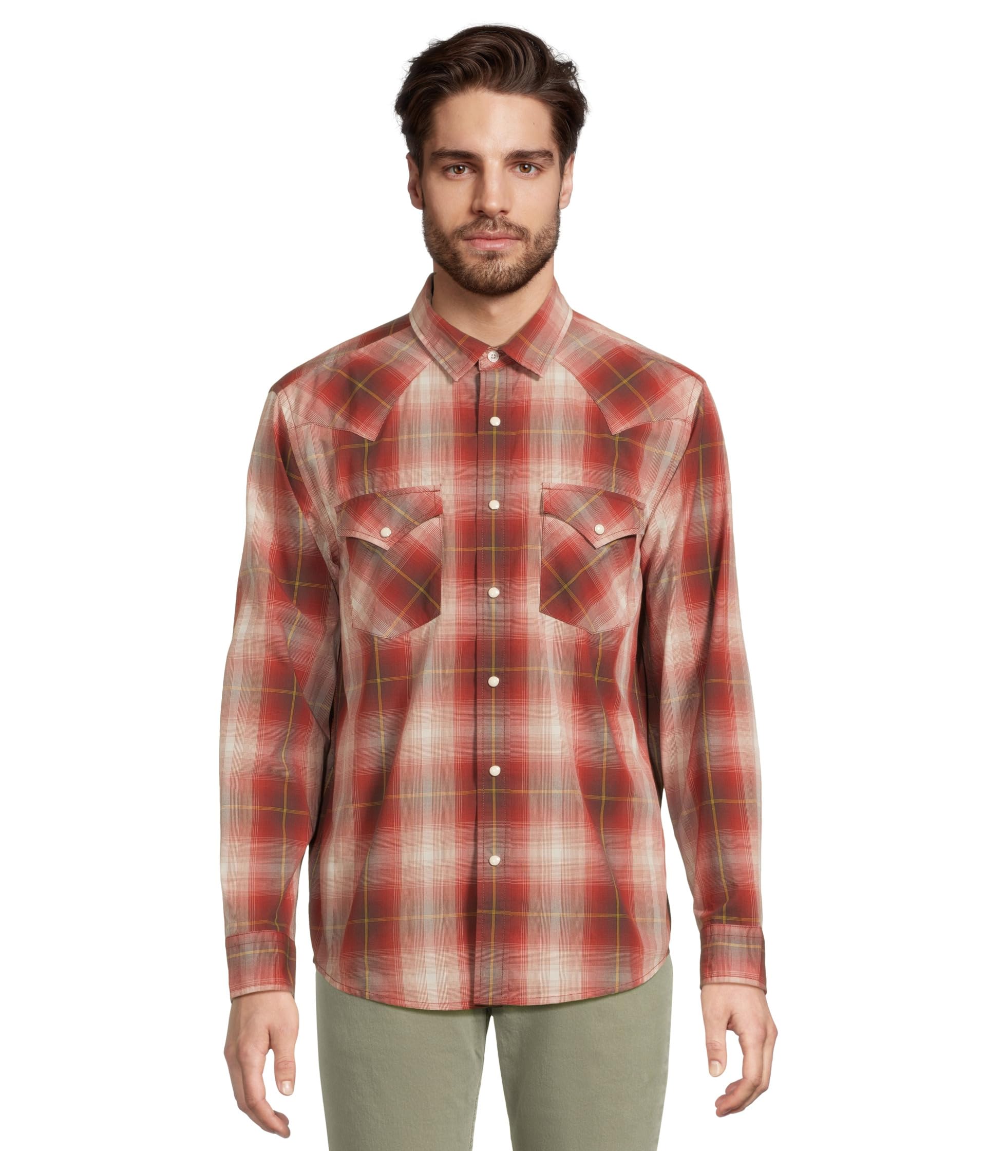 

Рубашка Pendleton Frontier Shirt Long, цвет Brick/White Plaid