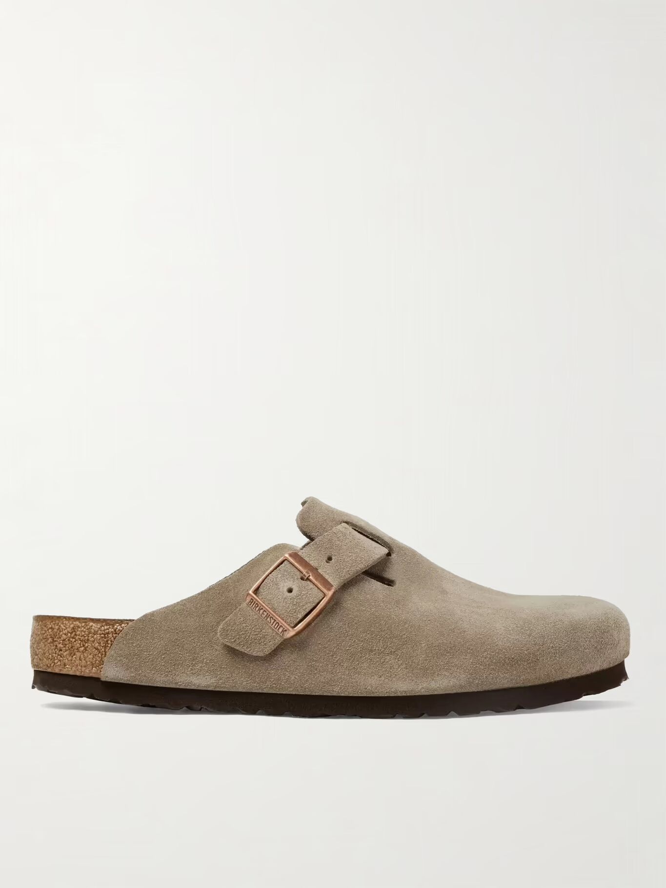 Бостонские замшевые сабо BIRKENSTOCK, серо-коричневый — фото 3