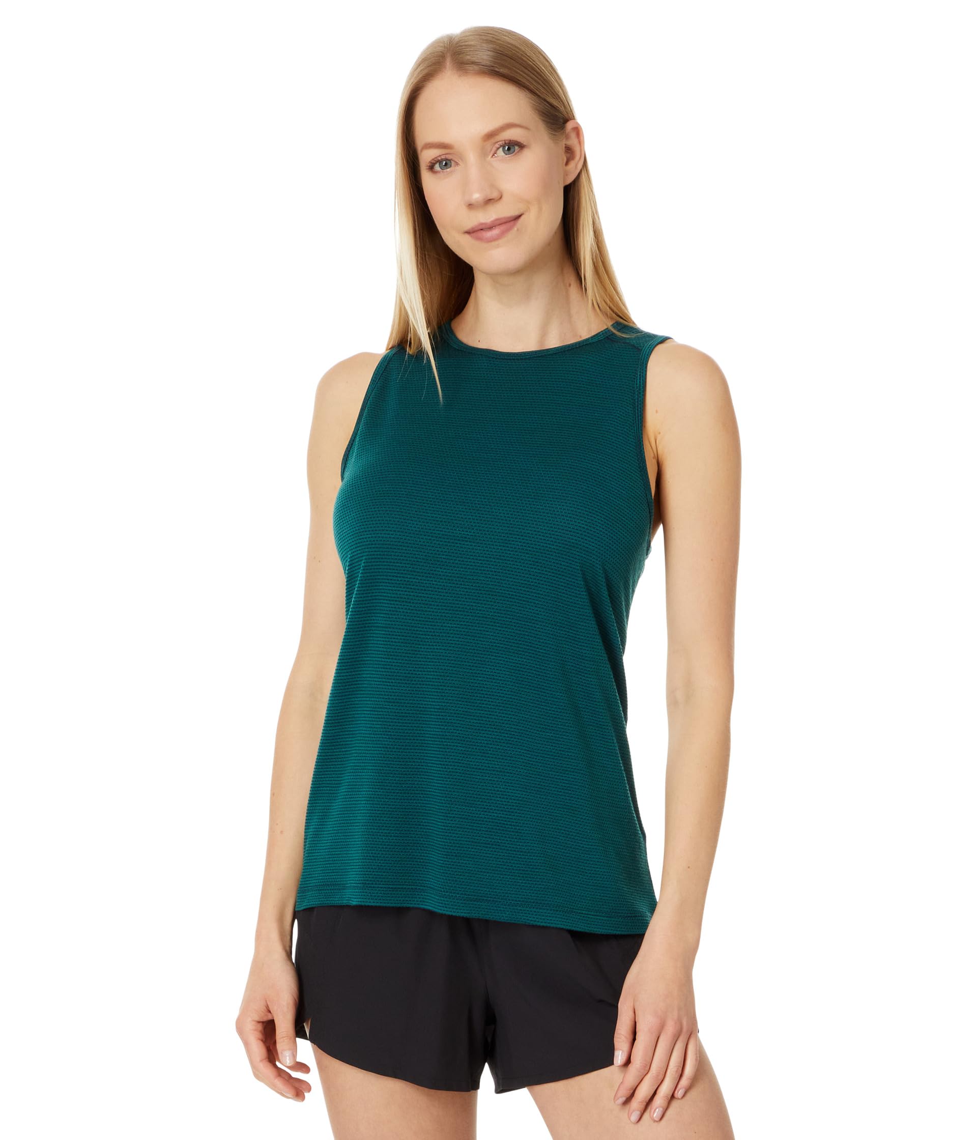 

Топ Smartwool Active Mesh High Neck Tank, Dark Emerald Heather