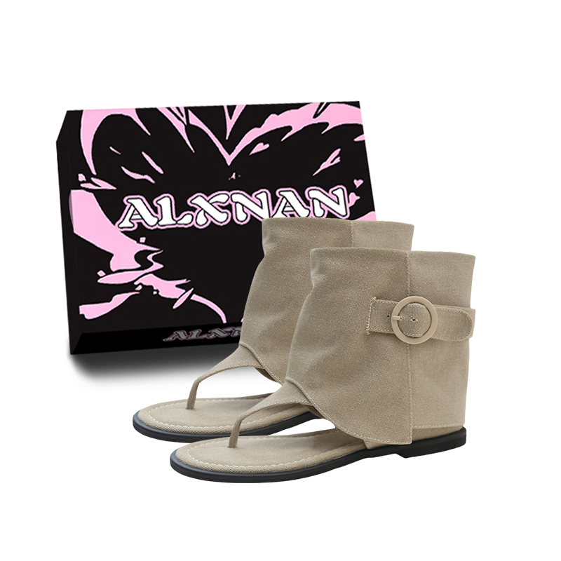 Alxnan Римские сандалии женские абрикосовые в коробке, цвет Apricot (Box)